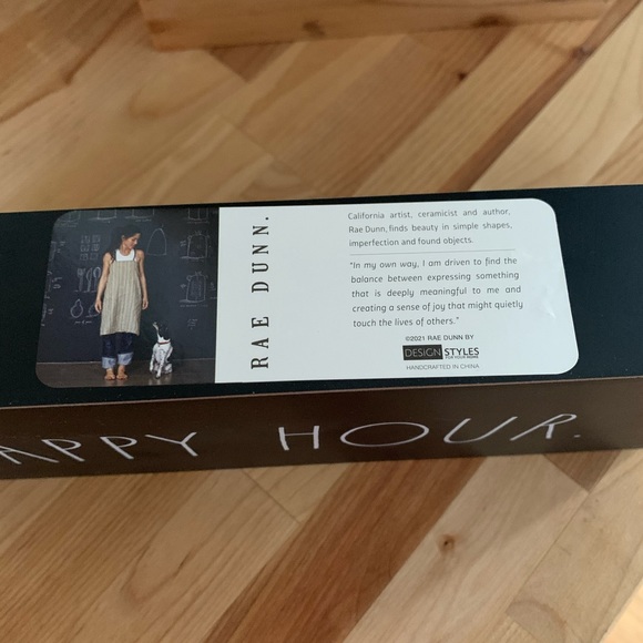 RAE DUNN “HAPPY HOUR/IN A MEETING” BLACK WOOD SIGN - Picture 7 of 7